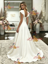 Fashion White Straps Wedding Dress