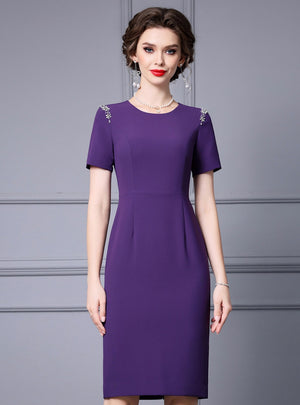 Purple Crystal Mother Of The Bride Dress
