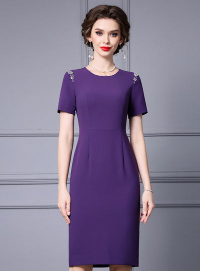 Purple Crystal Mother Of The Bride Dress