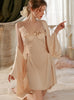 Gathered Ice Silk Suspender Nightdress
