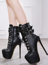 16cm Thin Heel Platform High Heel Boots