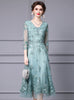 Green 3/4 Sleeve Lace Mother Of The Bride Dress
