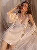 Satin Suspender Backless Nightdress Suit
