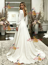 White Straps Appliques Wedding Dress