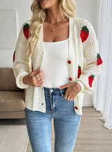Leisure Strawberry Jacquard Sweater