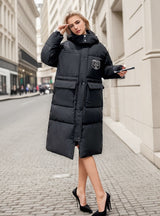 Hooded Down Long Cotton-padded Jacket