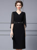 Black V-neck Beading Mother Of The Bride Dress