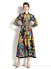 Palace Style Lantern Sleeves Printed Dress