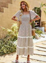 Short Sleeve Print Summer Dress