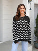 Long Sleeve Spliced Hollow Pullover Sweater