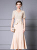 Apricot Short Sleeve Sequins Mother Of The Bride Dress