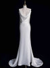 White Mermaid Satin Wedding Dress