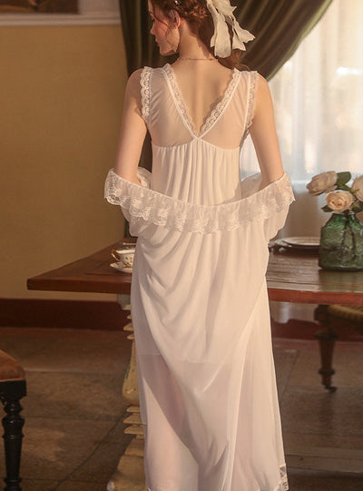Sexy Backless Lace Gauze Nightdress