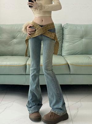 Micro-trumpet Straight Wide-leg Pants Jeans