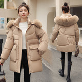Long Thick Detachable Hat Cotton-padded Coat