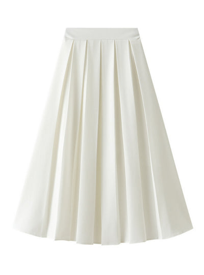 Retro Pleated Elastic High Waist Skirt