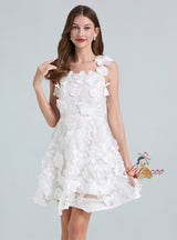 Heavy Mesh Three-dimensional Flower Embroidery Dress