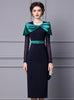 Navy Blue Long Sleeve Mother Of The Bride Dress
