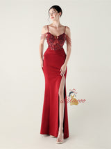 Memraid Spaghetti Straps Appliques Prom Dress