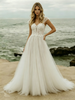 White Tulle Lace Straps Wedding Dress
