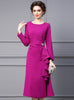 Purple Long Sleeve Mother Of The Bride Dress