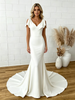 White Mermaid V-neck Wedding Dress