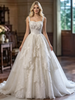 White Sequins Straps Wedding Dress