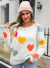 Round Neck Mink Hair Heart Sweater