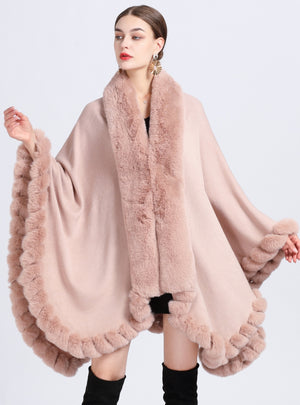 Irregular Large Size Knitted Loose Shawl Cloak