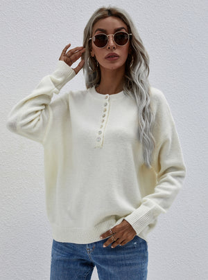 Women Single Breasted Pullover Sweater
