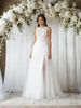 White Tulle Lace Split Wedding Dress
