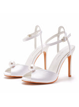 Satin Fishmouth High-heeled Sandals
