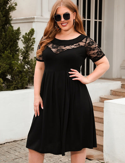 Hollow Lace Casual Loose Dress