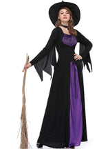 Halloween Witch Purple Vampire Witch Costume