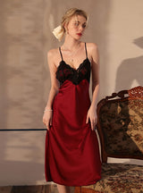 Sexy Ice Silk Lace Dress Pajamas