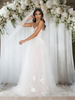 White Tulle Appliques Spahetti Straps Wedding Dress