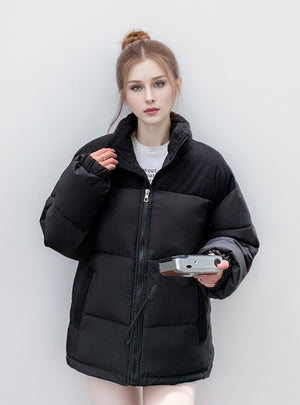 Large Size Loose Collar Cotton-padded Jacket Coat