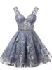 Sexy Gray Tulle Sequins Homecoming Dress