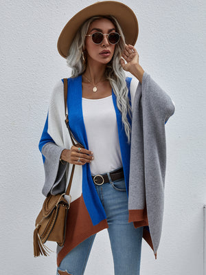 Plaid Loose Knit Cardigan Coat Sweater