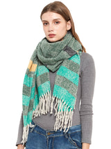 Fringe Stripes Increase Warm Scarf
