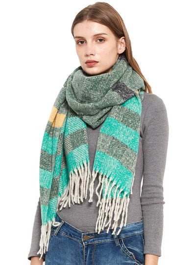Fringe Stripes Increase Warm Scarf
