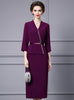 Purple Short Sleeve Mother Of The Bride Dress