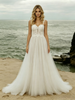 Tulle Lace Straps Wedding Dress