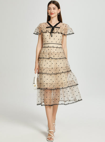 Silm Waist Tiers Cake Dress