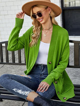 Retro V-neck Pocket Sweater Coat