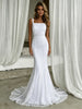White Mermaid Lace Straps Wedding Dress