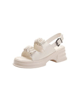 Thick Soles Raised Pleats Roman Sandals