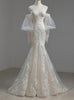 Mermaid Tulle Long Sleeve Appliques Wedding Dress