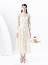 Palace Lantern Sleeve Shirt+Skirt Three-piece Suit