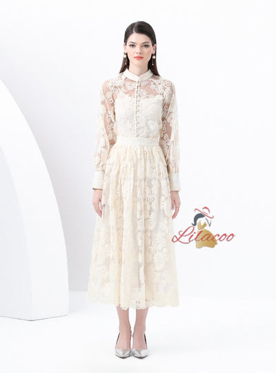 Palace Lantern Sleeve Shirt+Skirt Three-piece Suit